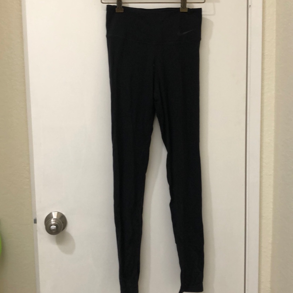 Nike dri-fit plain black full length leggings